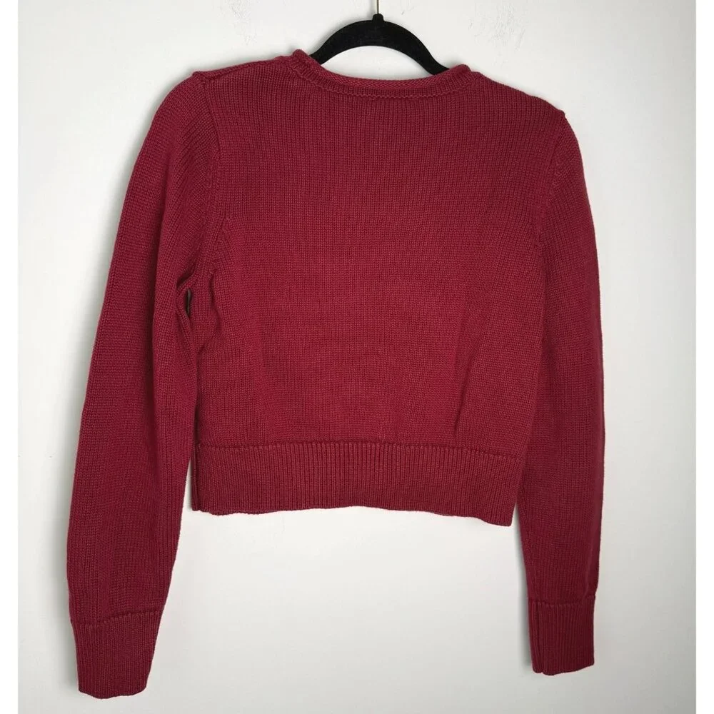 GAP Women's Burgundy Crewneck Sweater - Picture 5 of 8